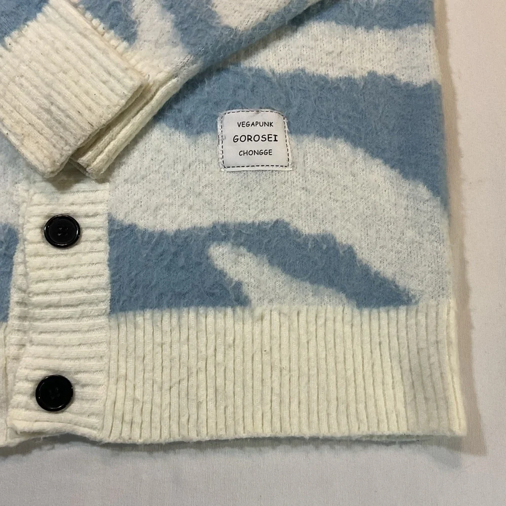 ZBCR Studios White/Blue Design Cardigan (No Tag) Size Large Vegapunk Gorosei - Picture 3 of 7